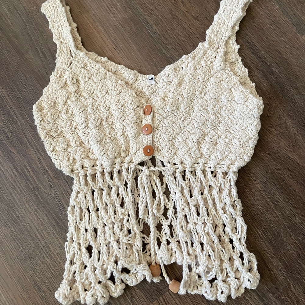 Boho Beach Top, Handmade/Crocheted